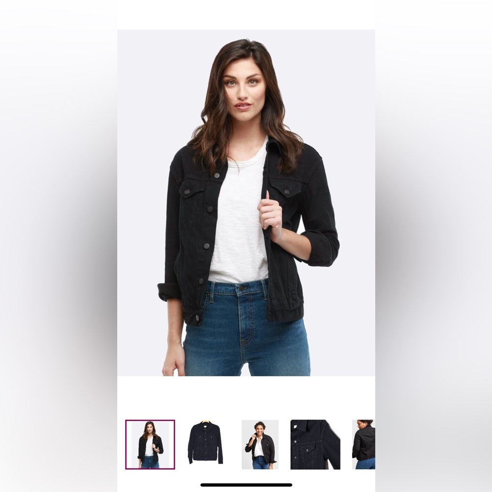 ABLE Minelia Trucker Denim Jacket Relaxed
Cotton Lyocell Black Wash Womens XS